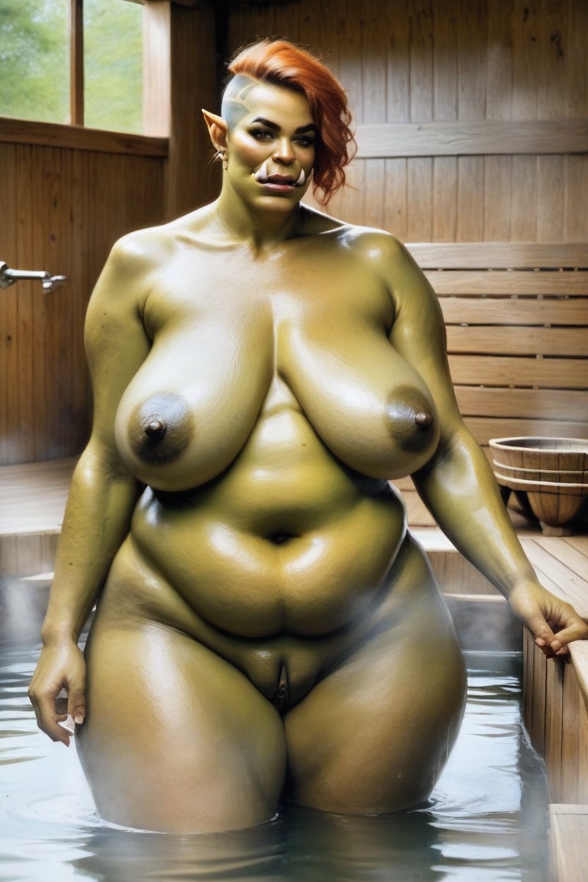 Brown Areolas, Front View, Oversized Pussy AI Porn