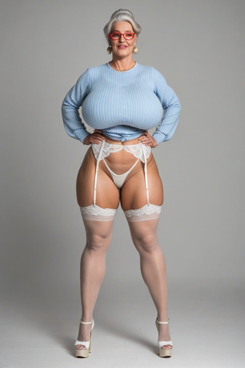 Extremely Big Boobs, White Thong, Cathy Canuck AI Porn