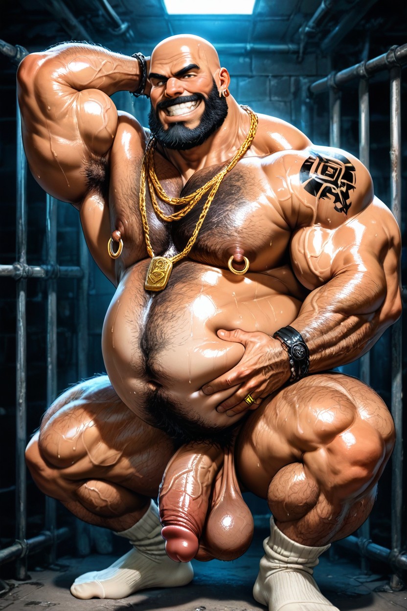 Long Strong Neck, Sweaty, Big Tits AI Gay Porn
