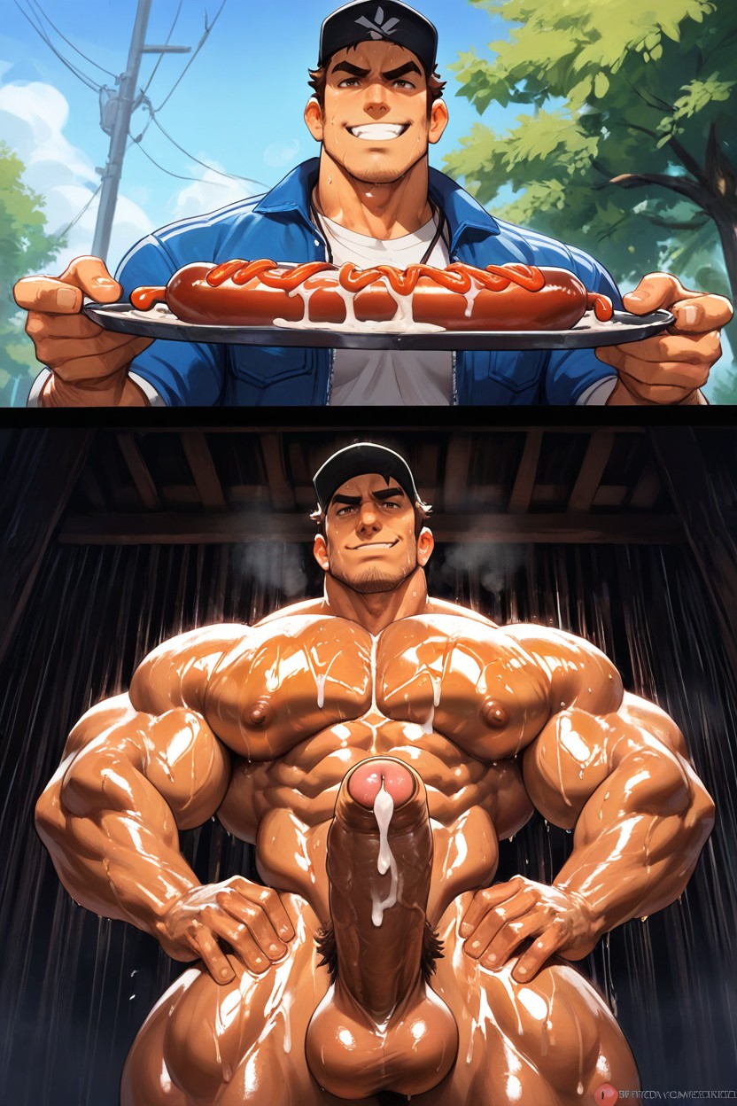 Oiled Skin, High Definition, Heavy Balls AI Gay Porn
