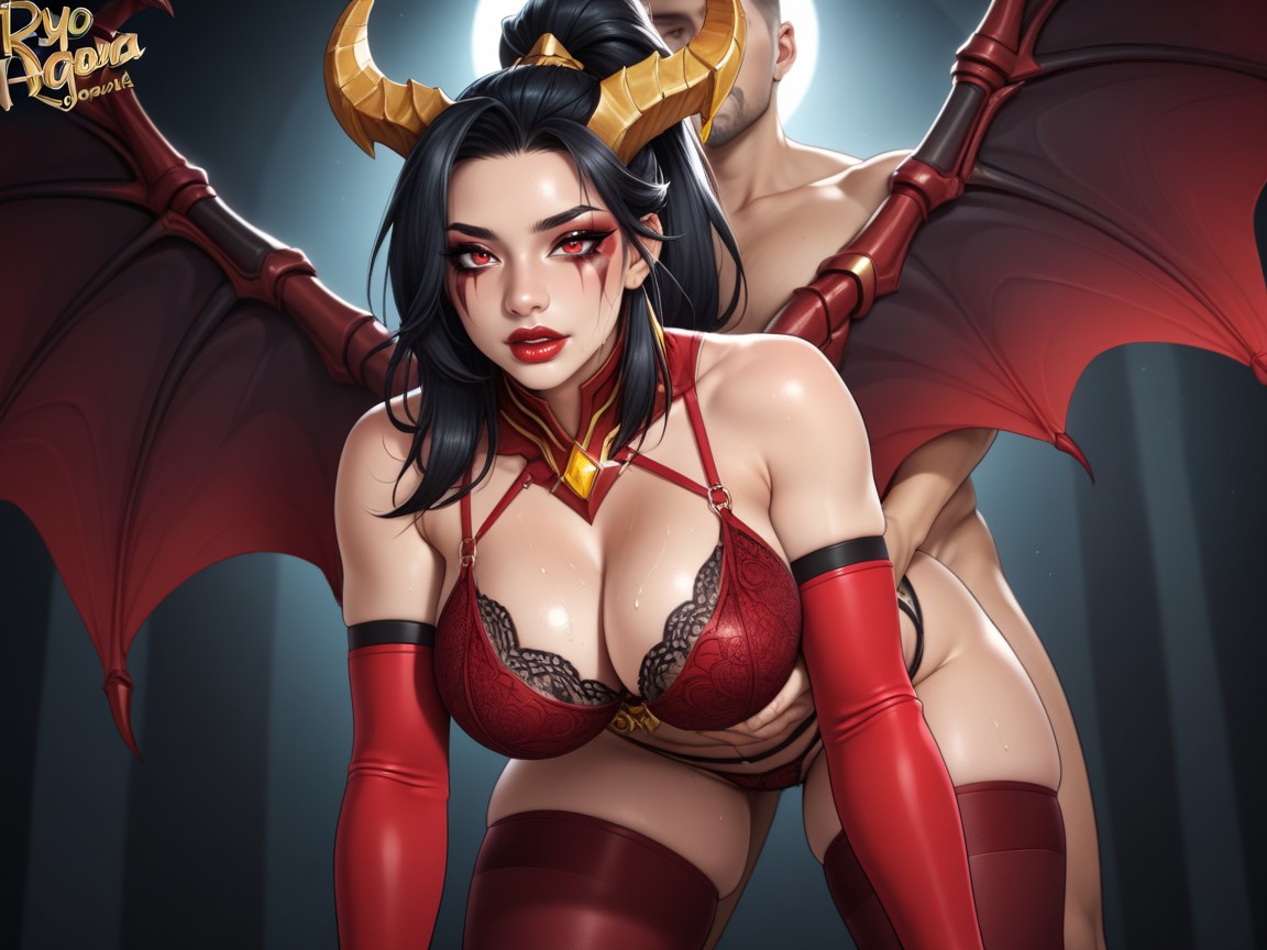Red Eyes, High Detailed, Groping Hentai AI Porn