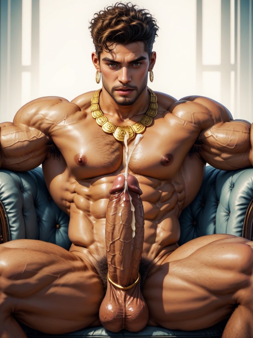 Black Stubble Beard, Realistic, Long Strong Neck AI Gay Porn