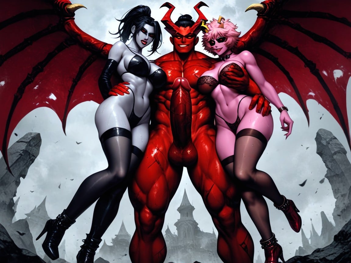 Black Hair, Fuck Is Killing Her, Wearing Red Metallic Bra With Yellow Accents Hentai AI Porn