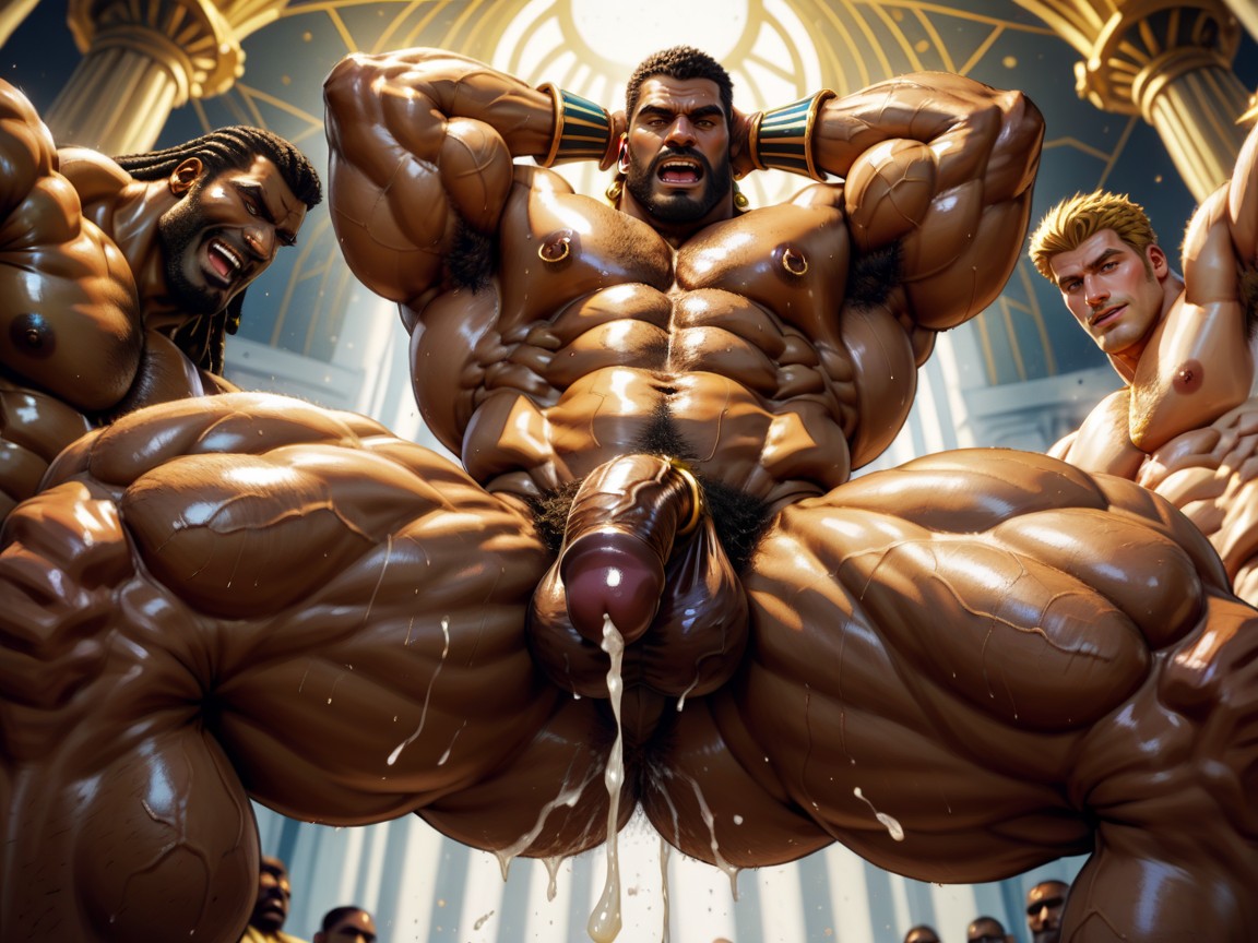 Handsome Naked Egyptian Male Bodybuilder Having Sex With White Male  Bodybuilders AI Gay Porn