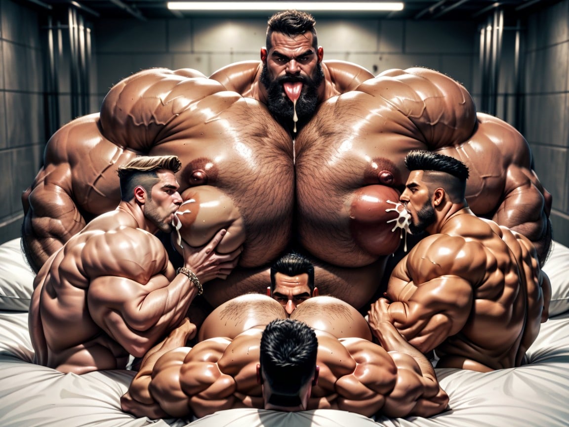 Rough Chiseled Tough Looking Transmen, Daisy Chain Of Hyper Boobed Transmen Eating Cunts, Harem AI Gay Porn