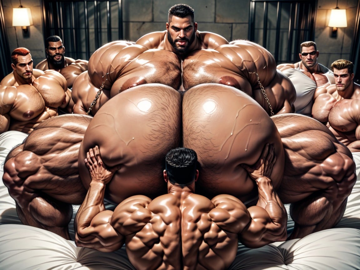 Thick, Daisy Chain Of Hyper Boobed Transmen Eating Cunts, Hyper Breasts AI Gay Porn