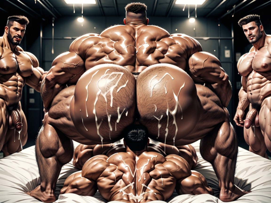 Ahegao, Hyper Boobs, Hairy Thick Hyper Muscled Body AI Gay Porn