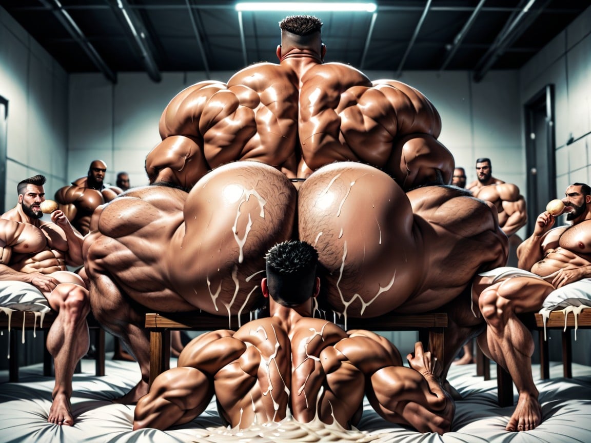 Sideburns, Naked, Hyper Bulky AI Gay Porn