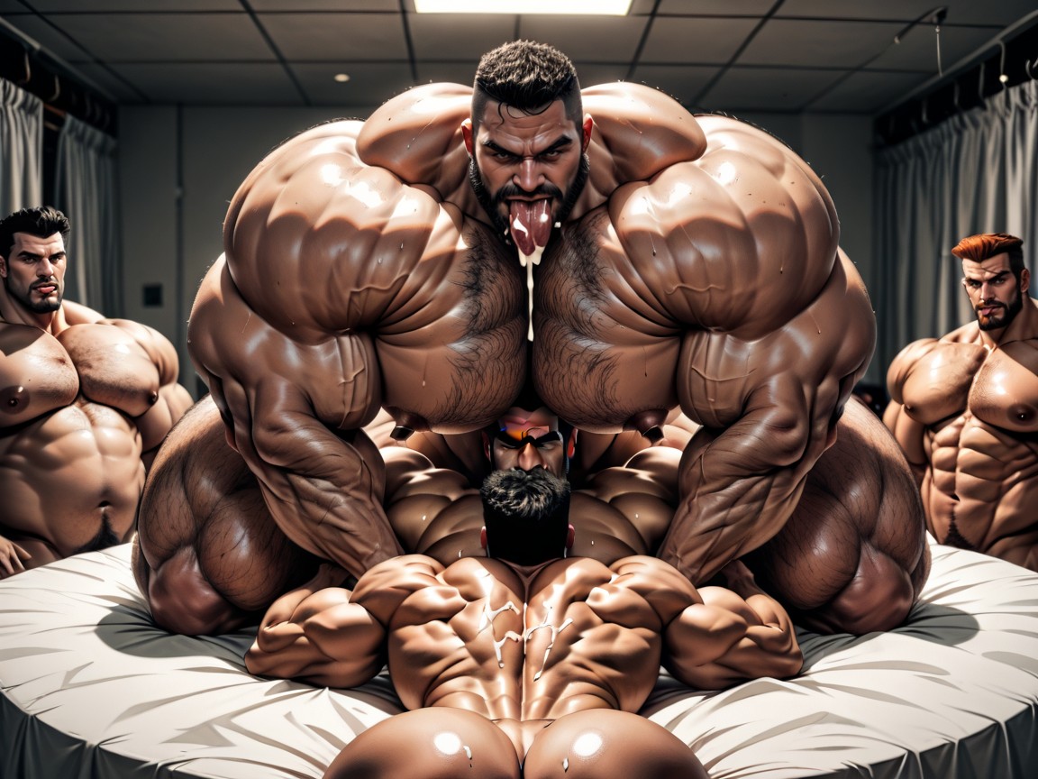 Hyper Bulky, Dripping Gaped Cunts And Assholes, Cunnilingus AI Gay Porn