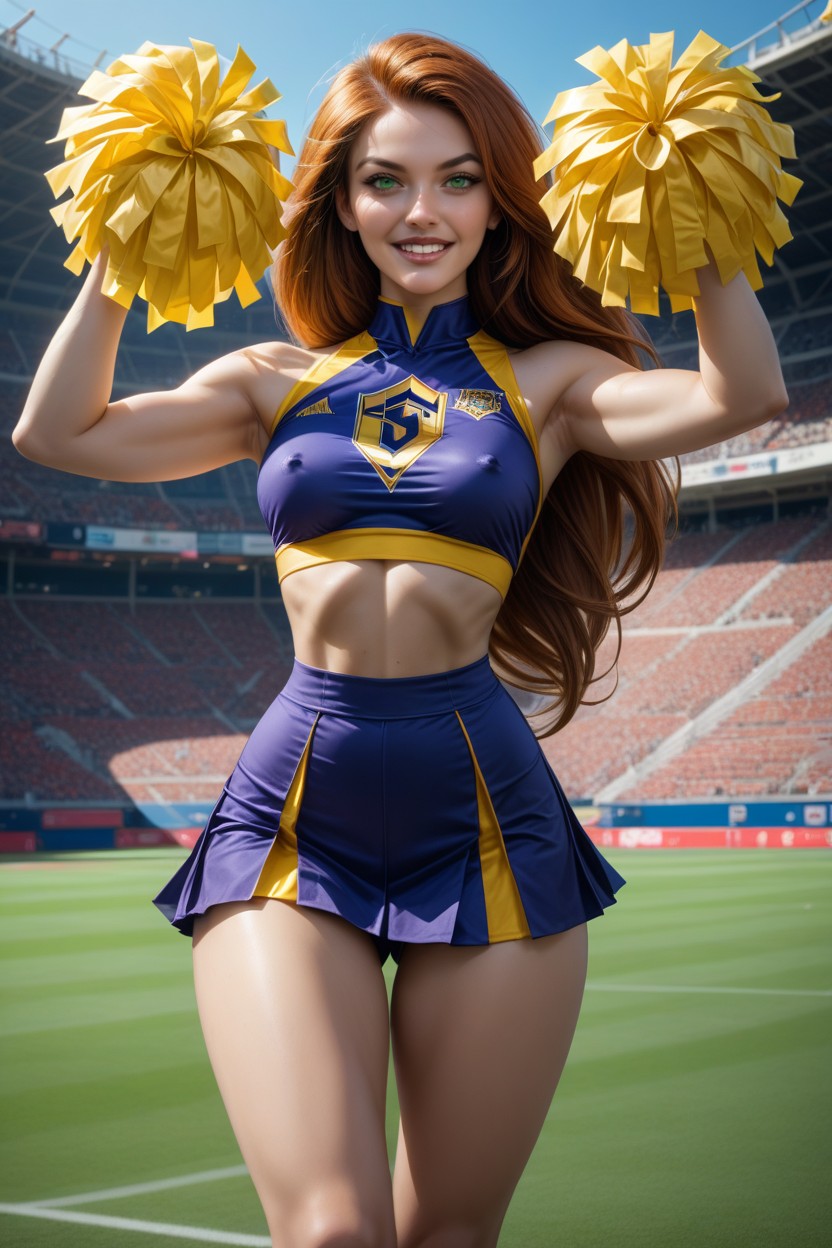 Standing, Green Eyes, Realistic Details AI Porn