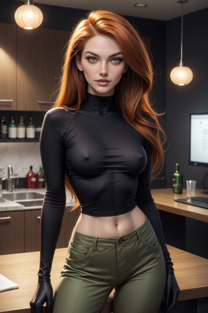 Table With Lab Beakers And Equipment, Face, Caucasian AI Porn