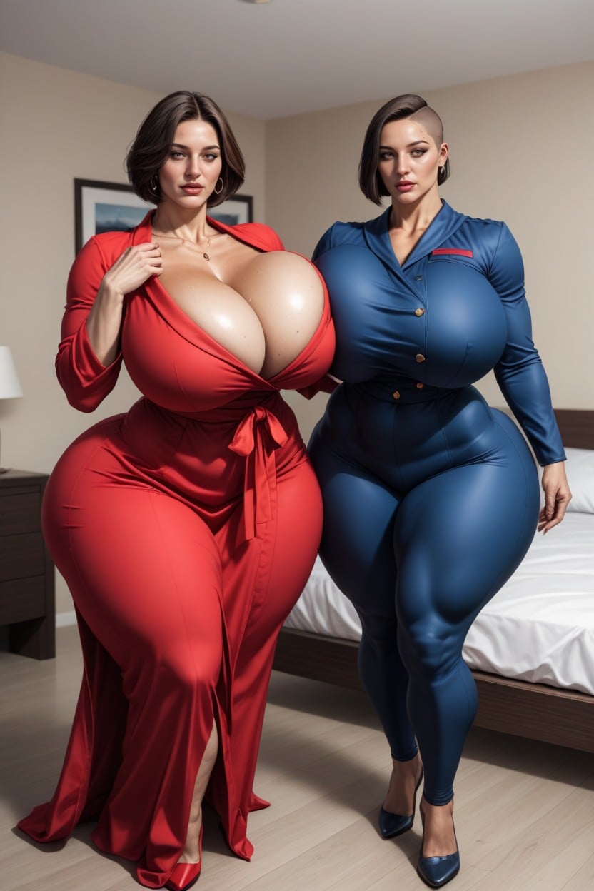 Hyper Muscular Handsome Bald Man, Massive Ass, Groping AI Porn