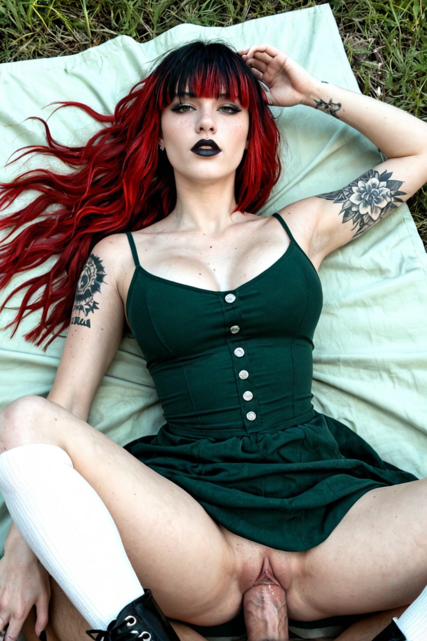 Soft Delicate Features, White Thigh High Socks, Extreme Slight Build AI Porn