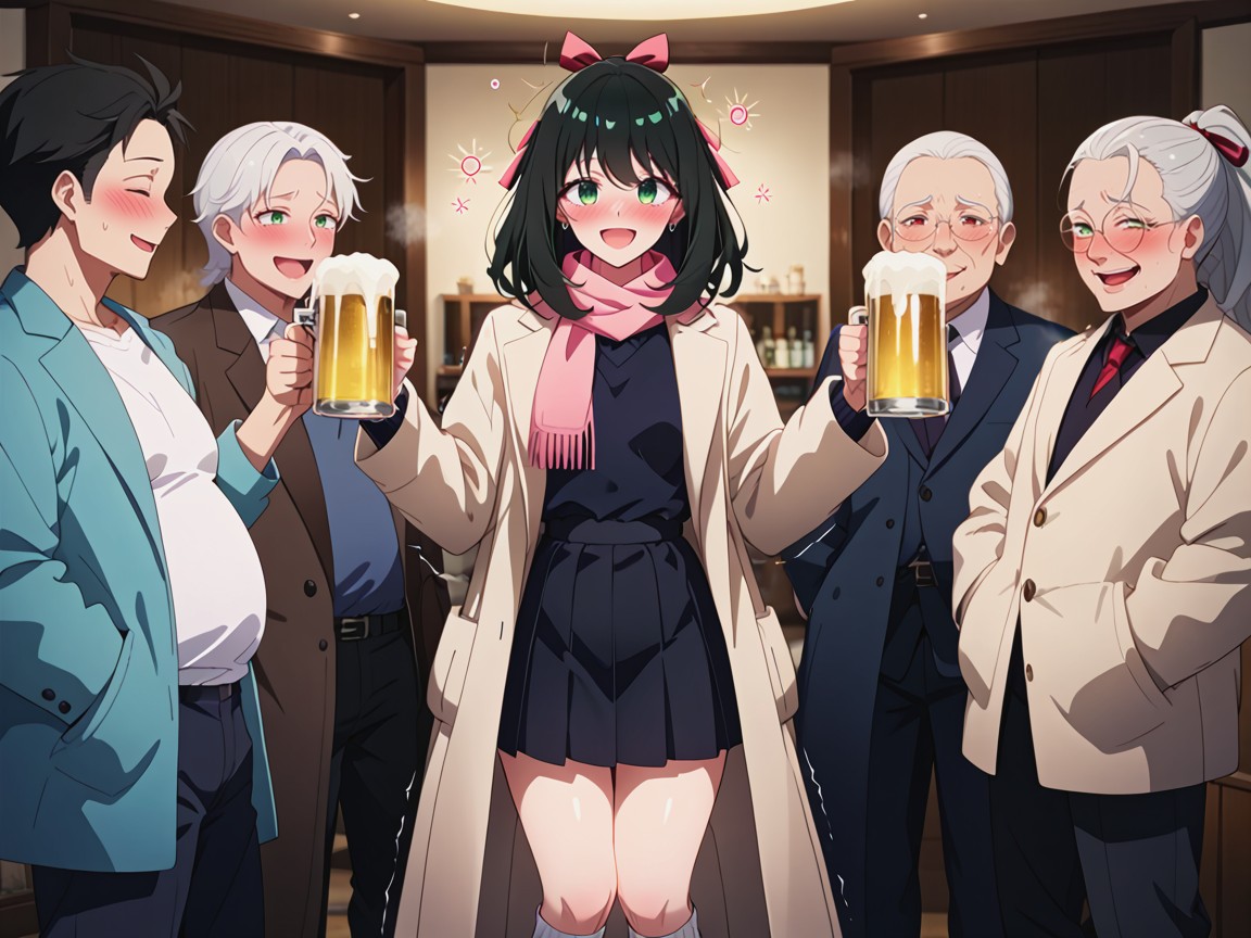 Curly Hair, Alcodrunk Smily Face, 18+ Hentai AI Porn