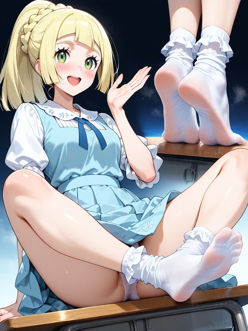 Ankle Ruffle Socks, Perfect Feet, Foot Focus Hentai AI Porn