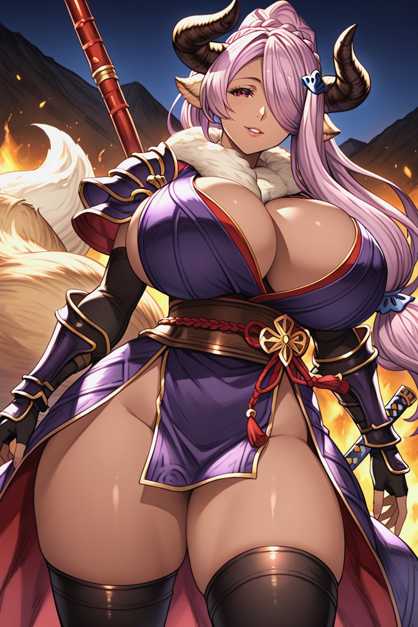 Brown Color Skin, Angel Wings, Ponytail Hentai AI Porn
