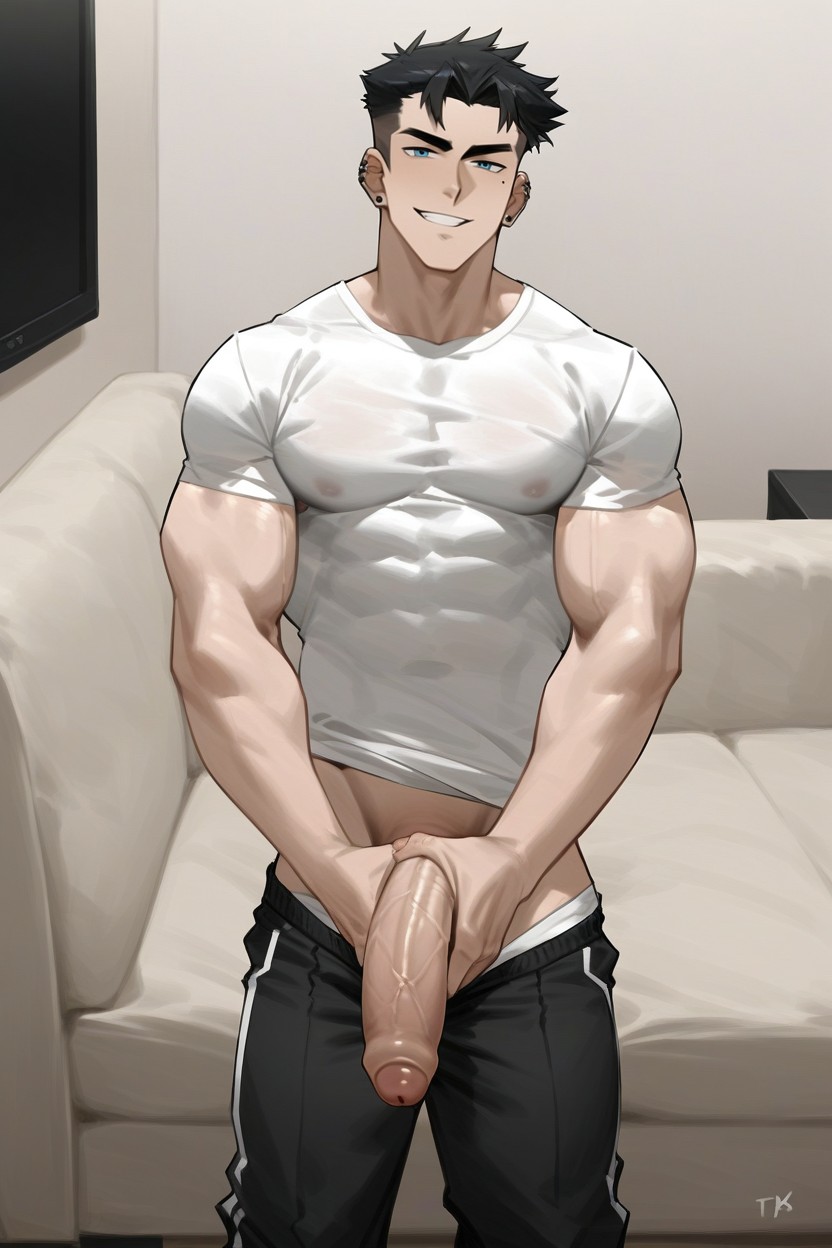 No Underwear, Standing, Neat Hair AI Gay Porn
