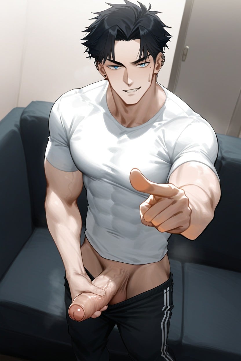 Male, Masturbation, Pants Are Pulled Down To The Knees AI Gay Porn