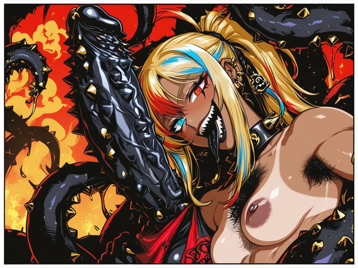 Small Breasts, Foreskin, Black Tongue Hentai AI Porn