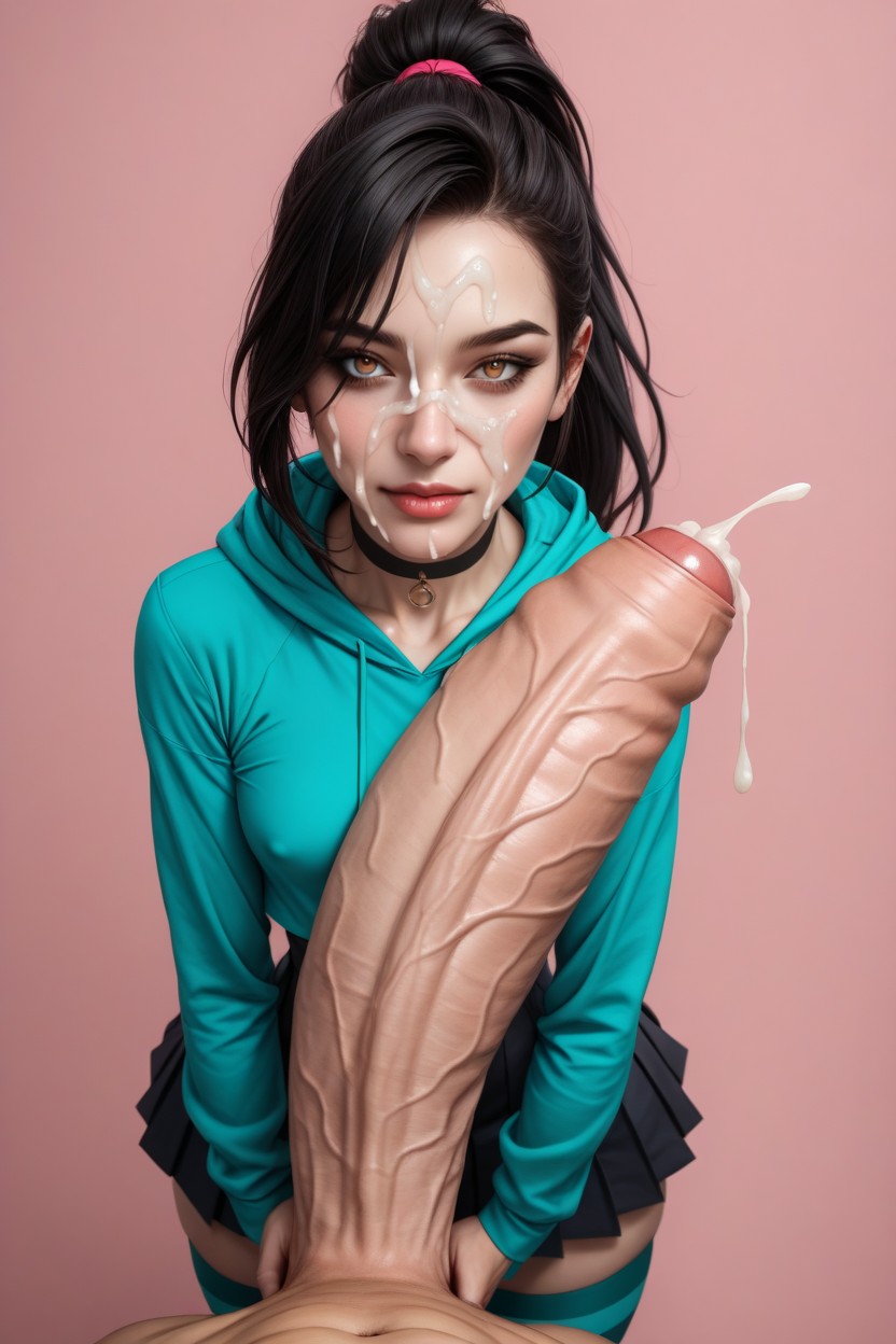 18+, Small Ass, Bright Teal Hoodie Hentai AI Porn