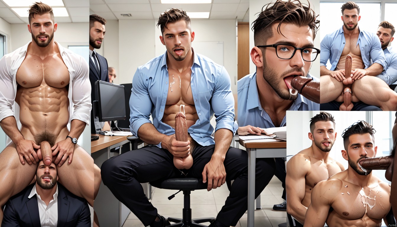 Cum Eating, Exposed Cock, Gangbang AI Gay Porn