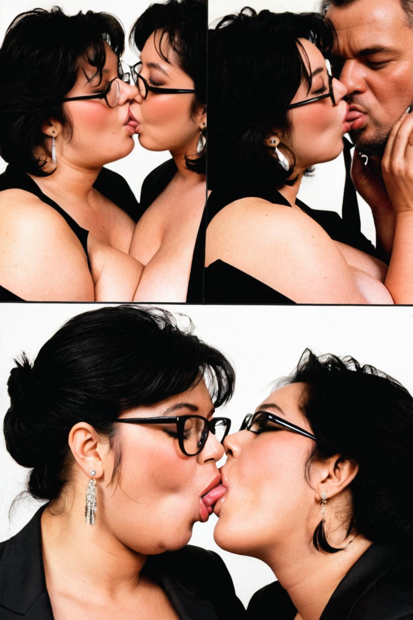 Full Face Blushing, Side View, Two Mature Teachers BBW AI Porn