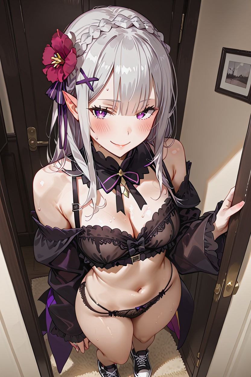 White_flower, Removing Panties, White_hair Hentai AI Porn