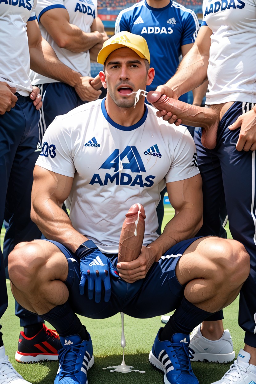 Thick Thighs, Latino, Cumshot AI Gay Porn