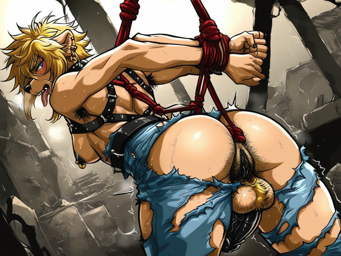 Spiked Penis, Chest Hair, Futanari Hentai AI Porn