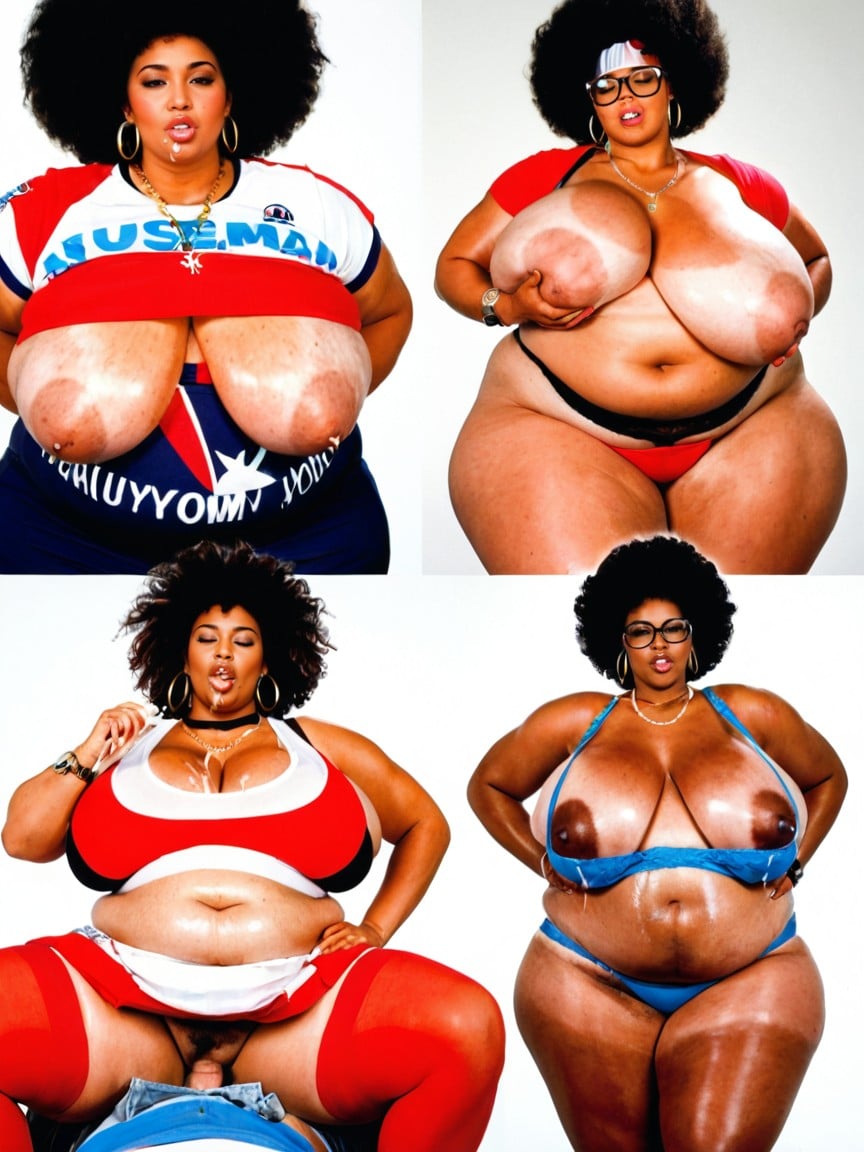 Plump Large Lips, Twins, Breast Expansion BBW AI Porn