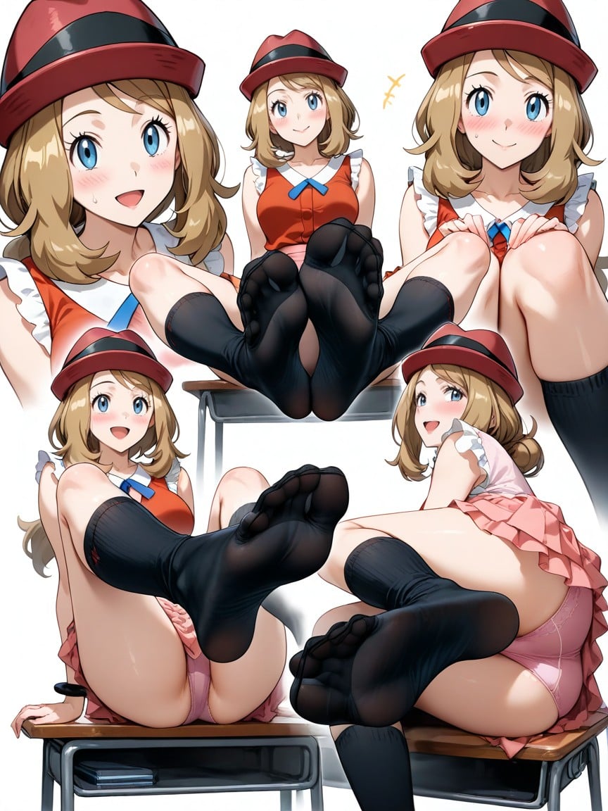 Lying On Side, Skinny, Foot Fetish Hentai AI Porn