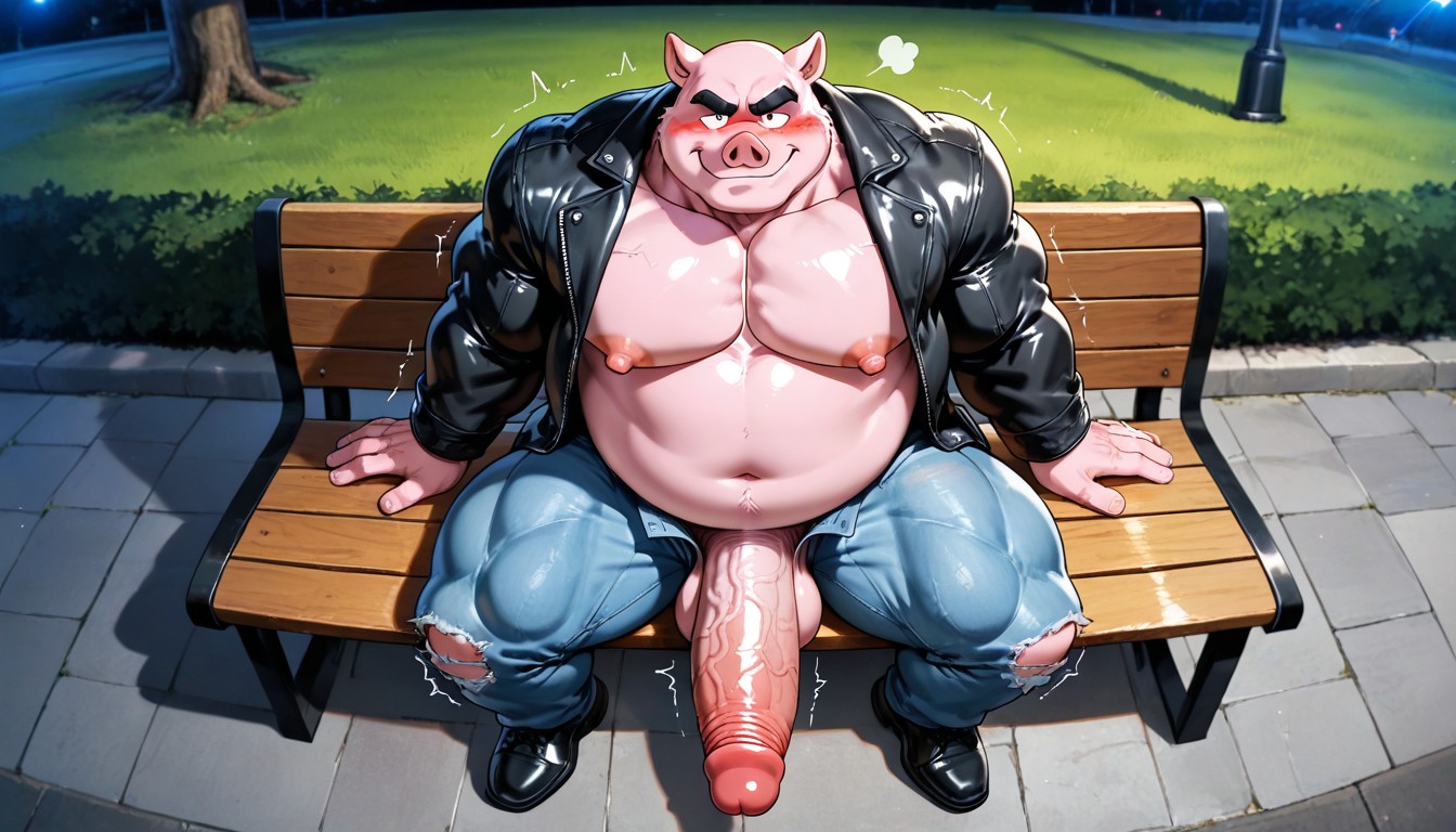 Jeans On, Top Down, Pink Skin AI Gay Porn