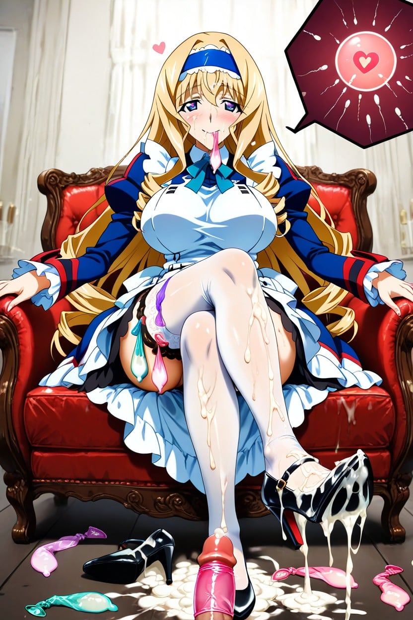Heel Raised, Holding A Used Condom In Hands, Used Condom Waistband Hentai AI Porn