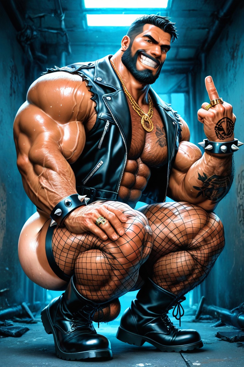 Sweaty, Volumetric, Oversized Neck AI Gay Porn
