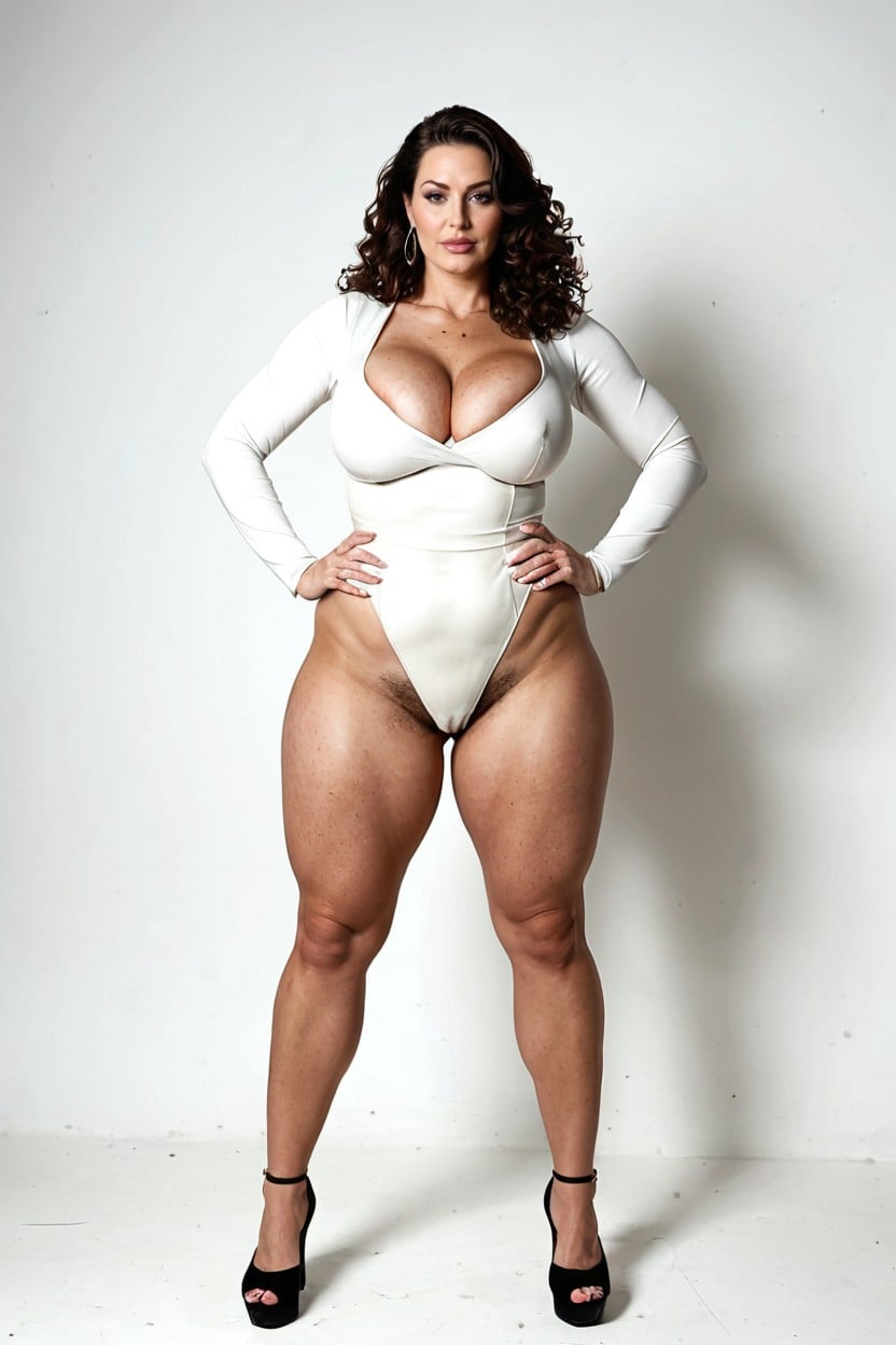 Hipster, Curly Hair, Hairy Pubic Hair MILF AI Porn