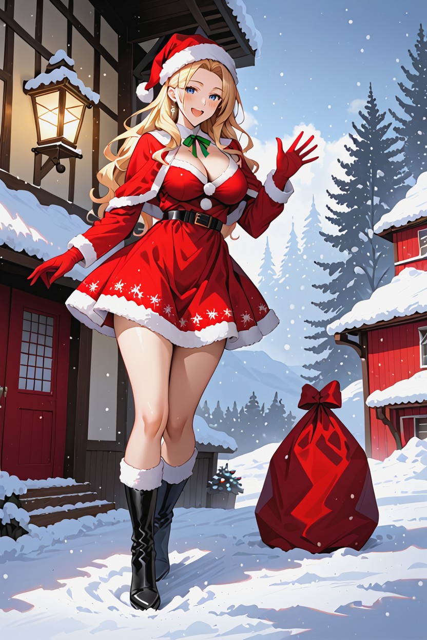 Thick Snow On Roof, Long Blonde Hair, Hopping With One Foot Hentai AI Porn