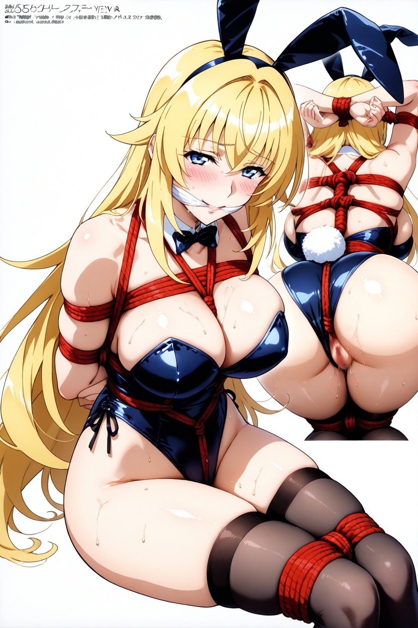 Shibari, Blush, Simple Background Hentai AI Porn