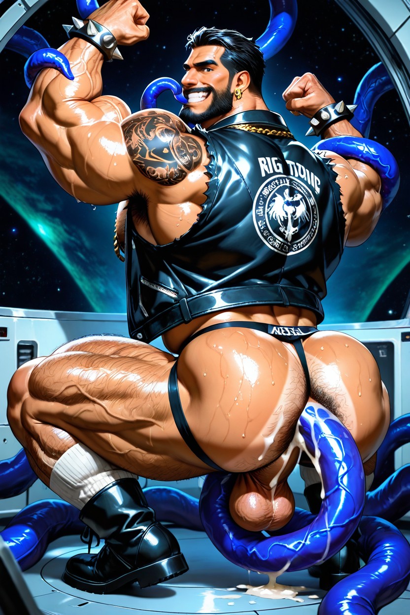 Muscular Ass, Huge Muscles, Long Strong Neck AI Gay Porn