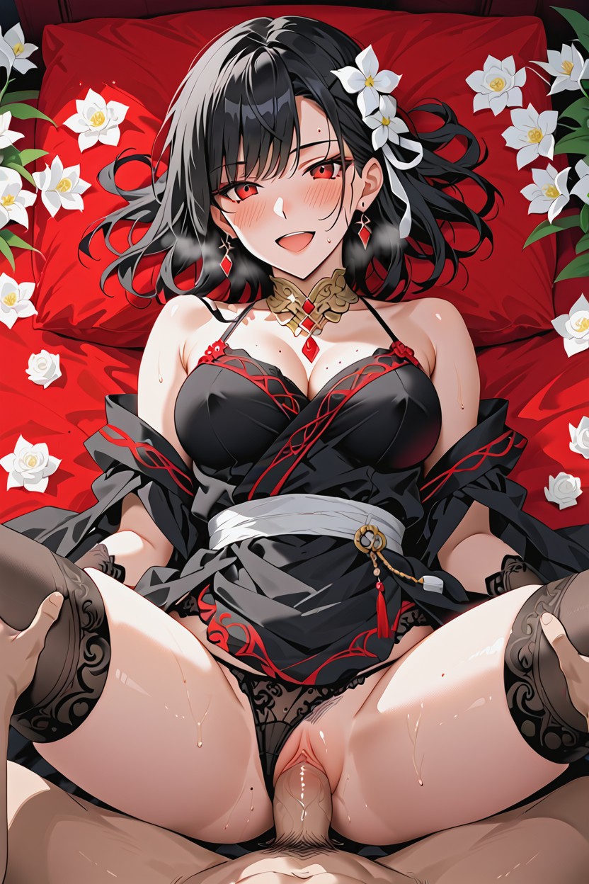 Medium Breasts, Smiling Mouth Open, Bedroom Eyes Hentai AI Porn