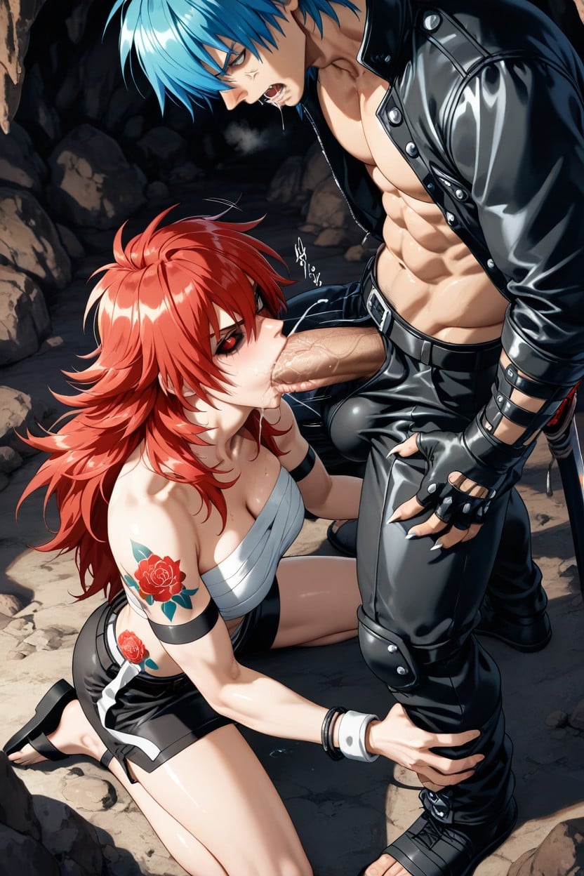 Golden Eyes, Long Messy Red Hair, Deep Throat Penetration AI Gay Porn