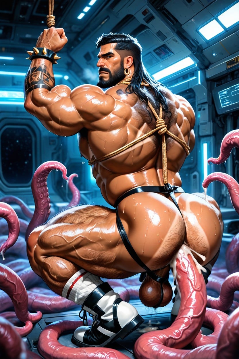 Naked, Long Black Beard, Caveman AI Gay Porn