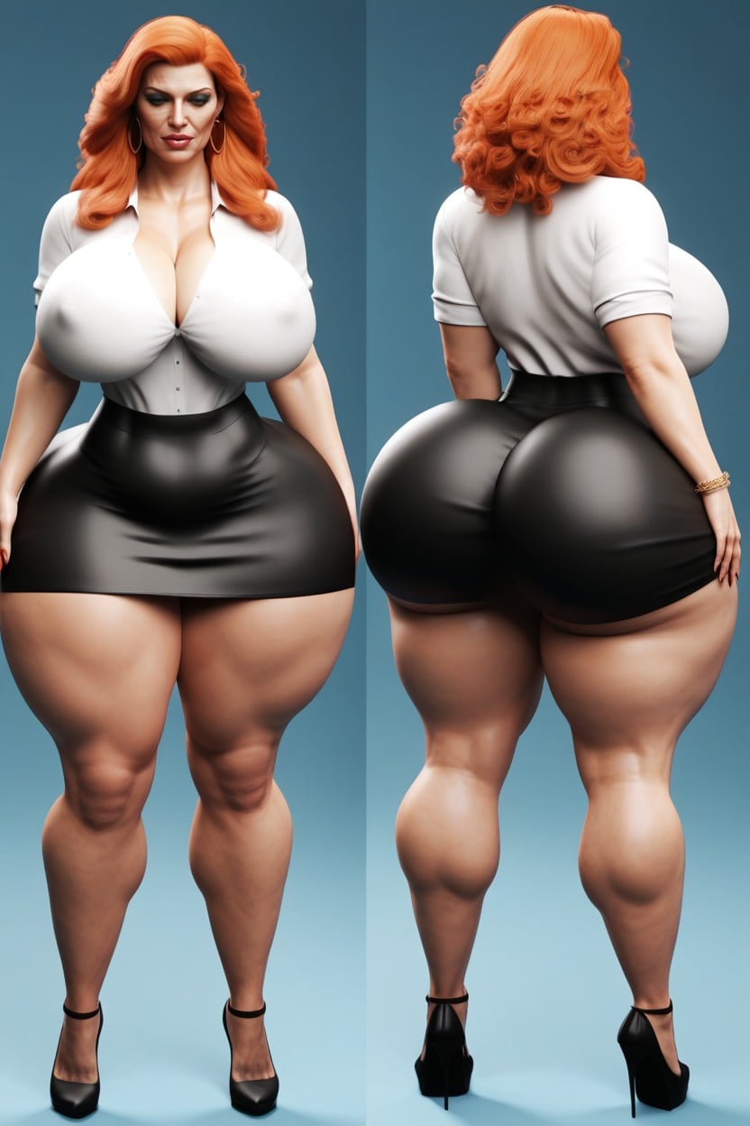 Gigantic Perfect Boobs, Permed Hair, Hyper Extreme Plump Round Lips AI Porn