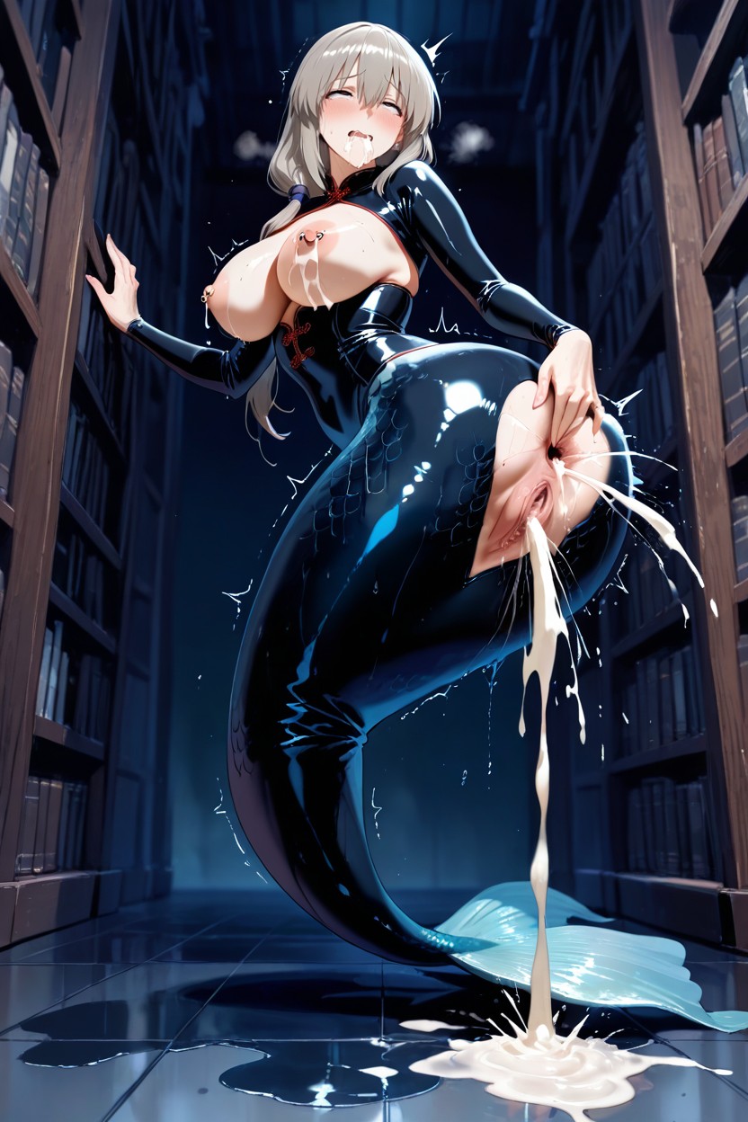 Uzaki Tsuki, Wet Floor Full Of Cum, 30+ Hentai AI Porn
