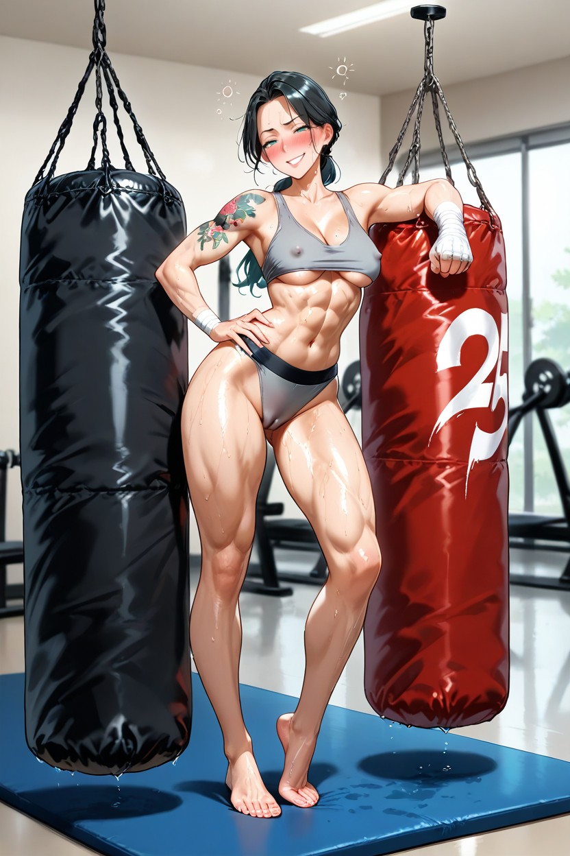 Snatched Waist, Full Body, Gym Hentai AI Porn