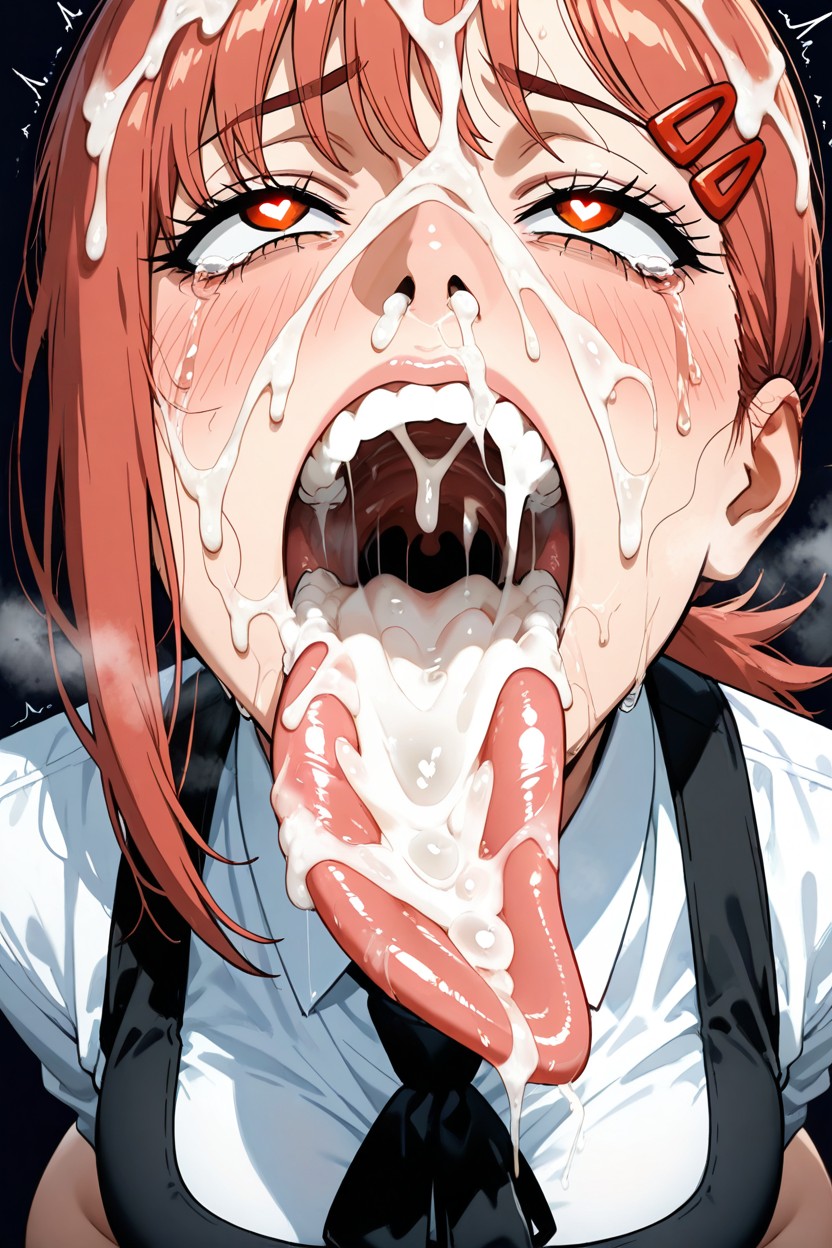 Very Long Tongue, Bukkake, Cum In Mouth Hentai AI Porn