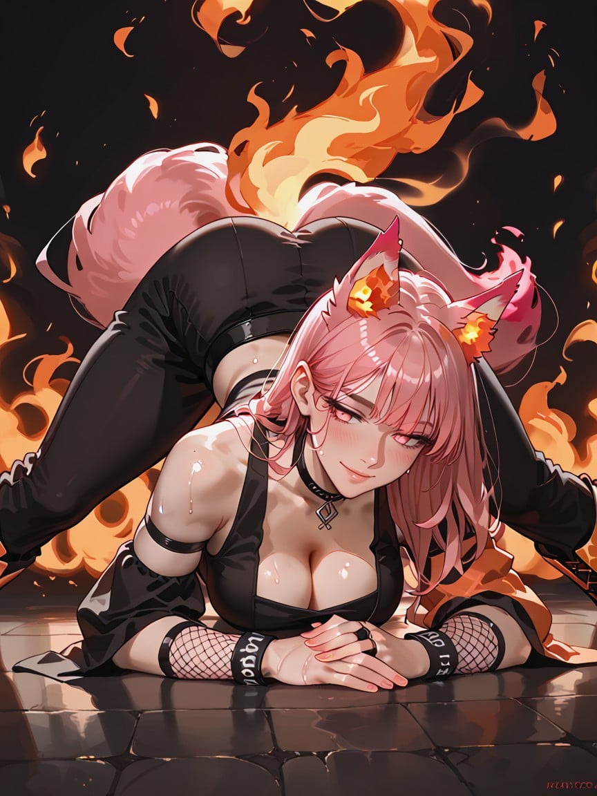 Uncontrollable Hellfire, Fire Tail, Fire Ears Hentai AI Porn