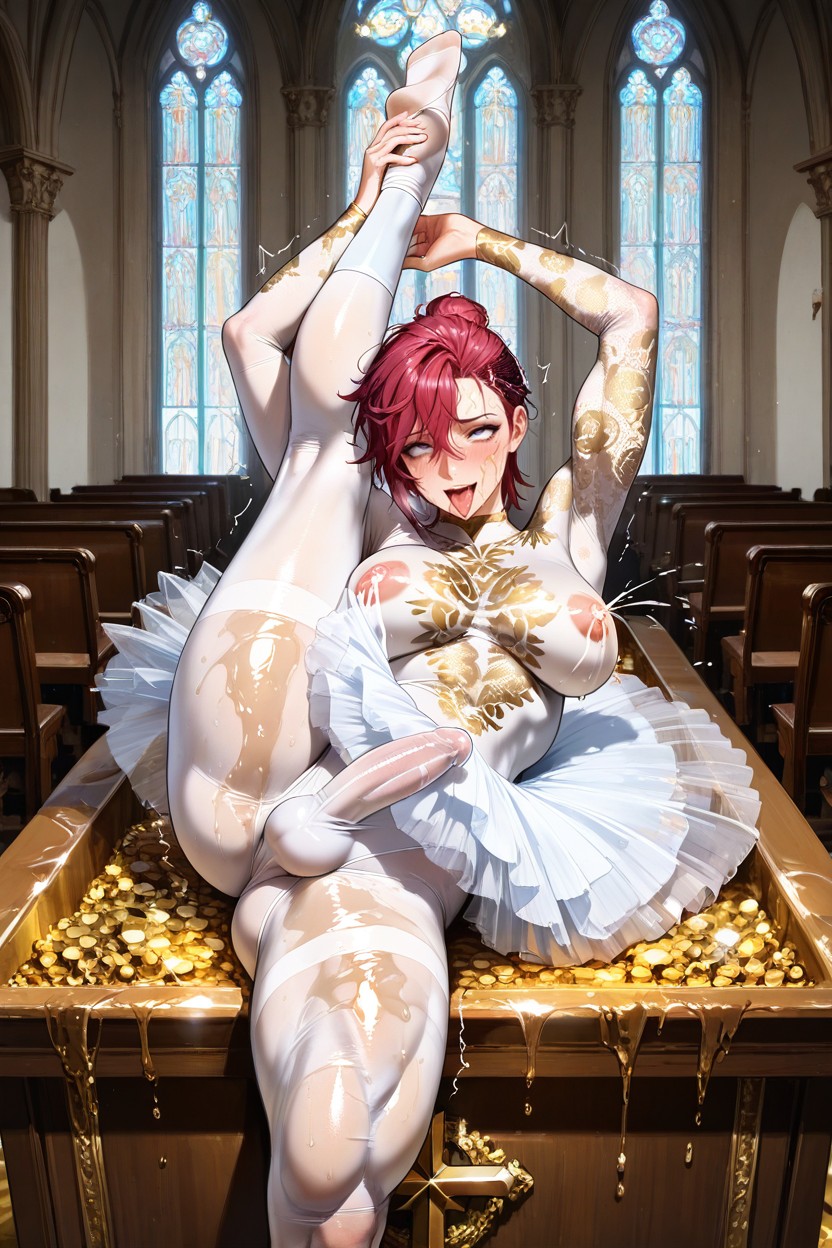 Laying, White Bodystocking, Futanari Hentai AI Porn