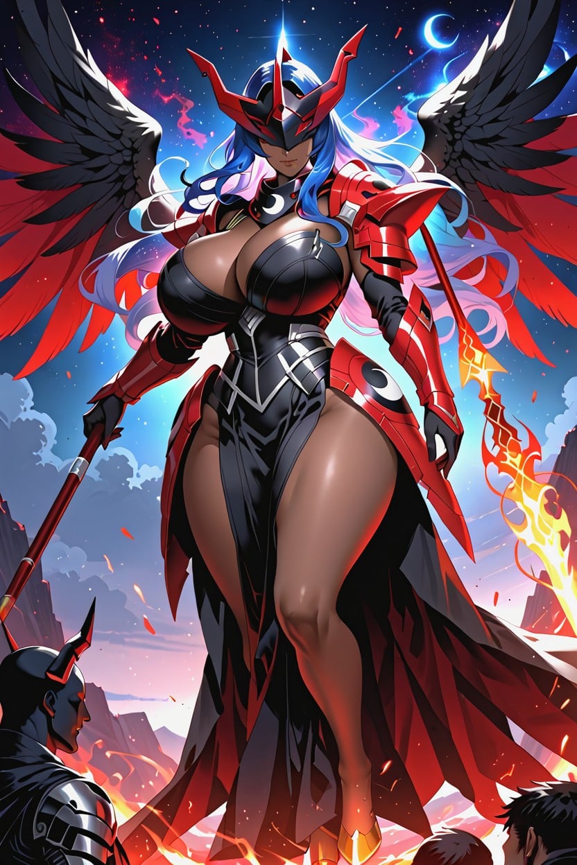 Wavy Hair, Hyper Breast, "angewoman From Digimon" AI Porn