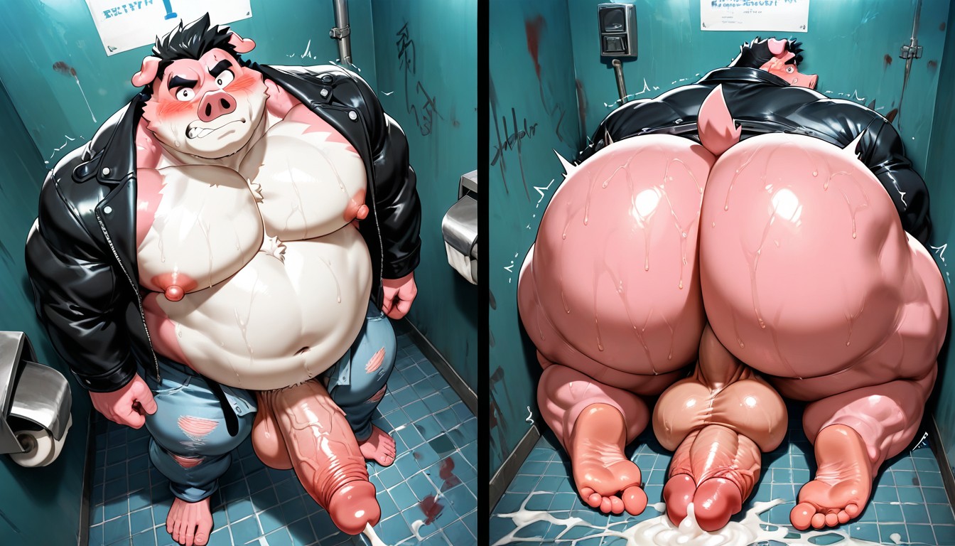 Muscular, Pink Face, Gay Furry Porn AI Gay Porn