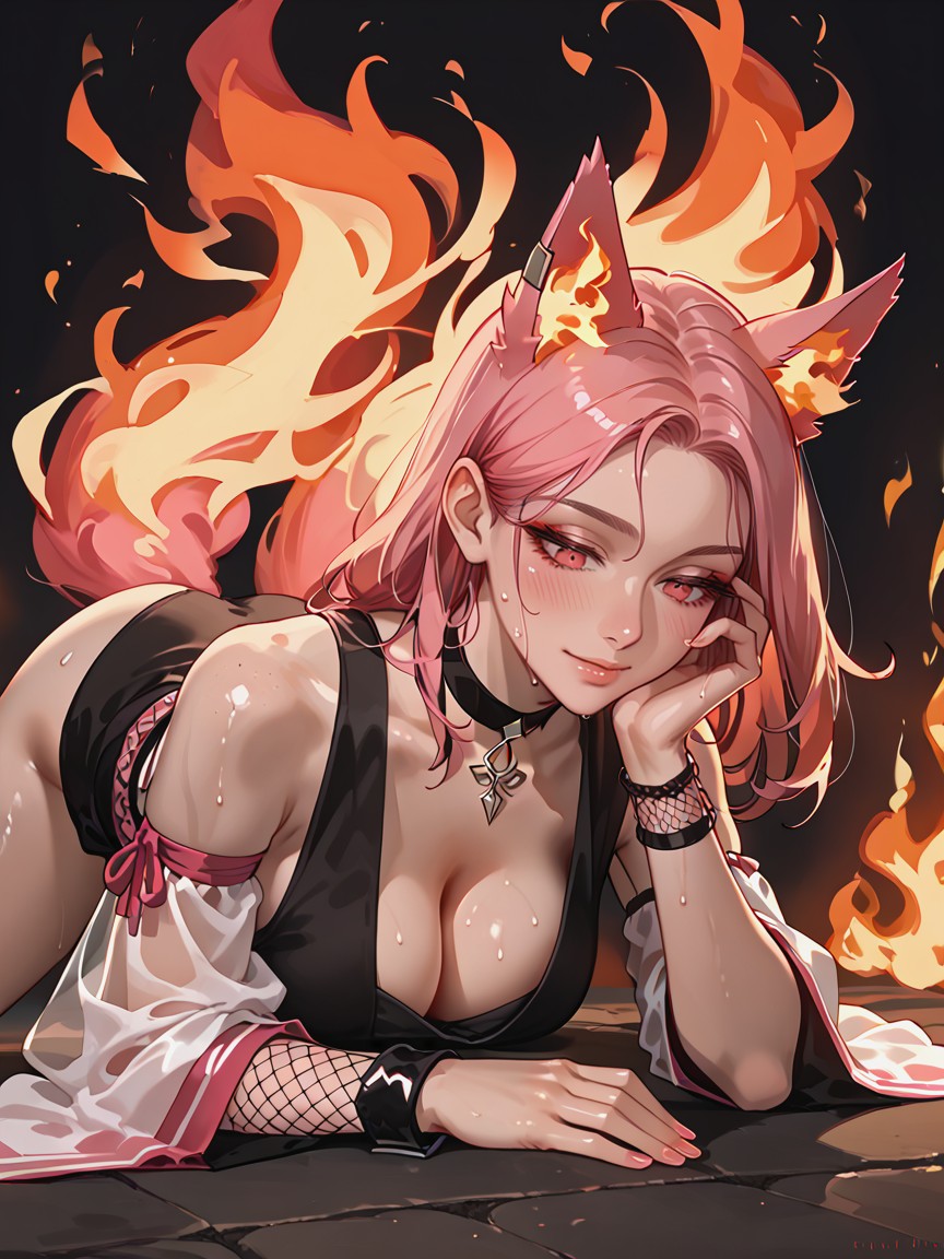 Sideboob, Firestorm, Thighs Exposed Hentai AI Porn